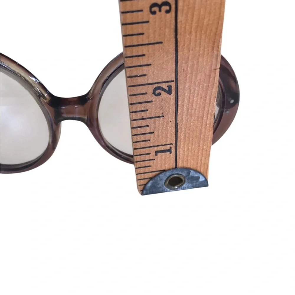 Vintage Round Plastic Framed Eyeglasses France Mod Geek Bookworm Costume 50 20